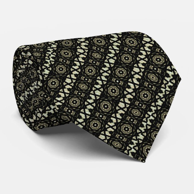 Corbata Midnight Geometry – Abstract Pattern (Enrollado)