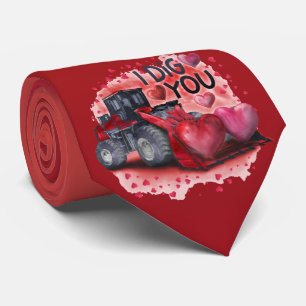 Corbata Milo Dale I Dig You Bulldozer Red Necktie