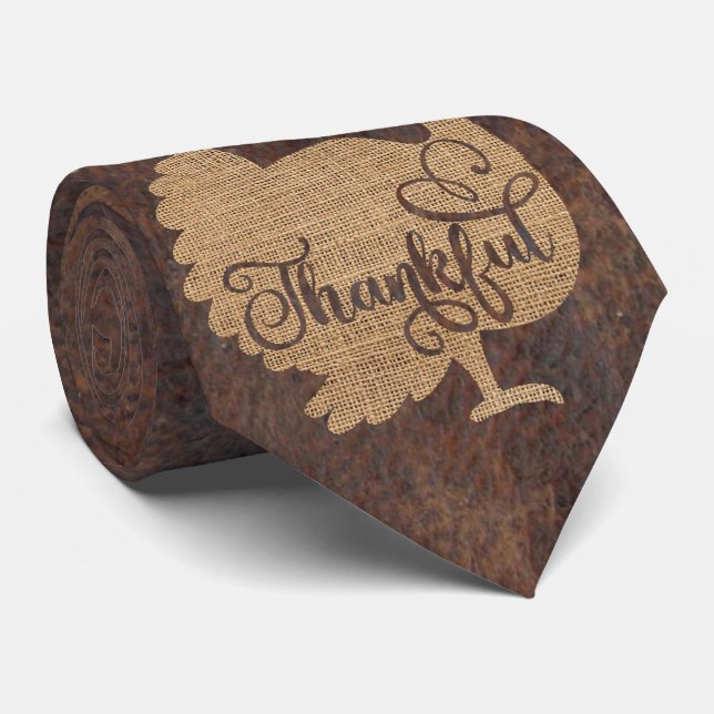 Corbata Milo Turkey Thankcome Brown (Enrollado)