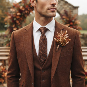 Corbata Mimbre tonal marrón espresso