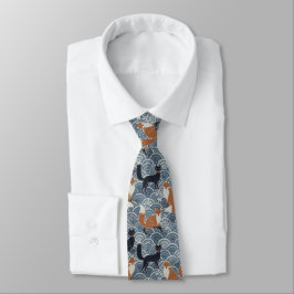 Corbata Minimal Japanese Pattern Necktie – Asanoha Wave