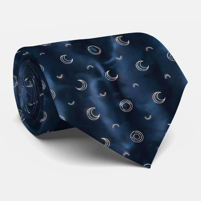 Corbata Minimal Moon Phase Pattern (Enrollado)