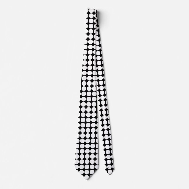 Corbata Minimal White Dots on Solid Black Background (Anverso)