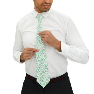 Corbata Minimalist nature   Green leaves Pattern 