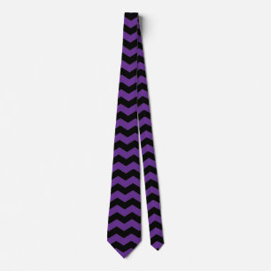 Corbata Minimalista Chevron moderno estampado negro y mora