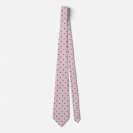 Corbata Minimalista Cute Suave Lunares Rosados Marrón