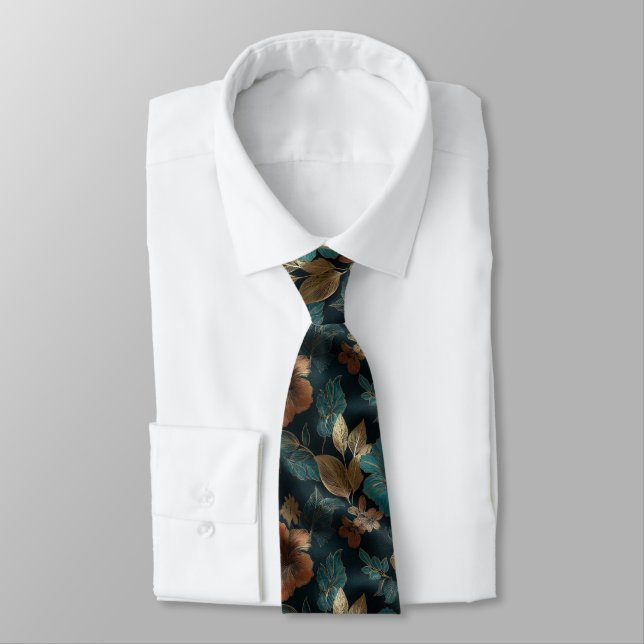 Corbata Minimalistic Fathers Day Gift Tropical Flower (Atado)