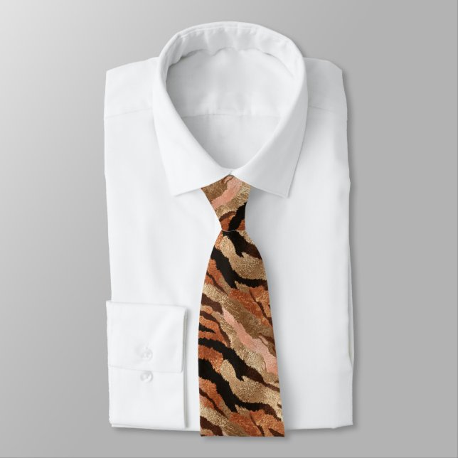 Corbata Minimalistic Men Gifts Tiger Print (Atado)