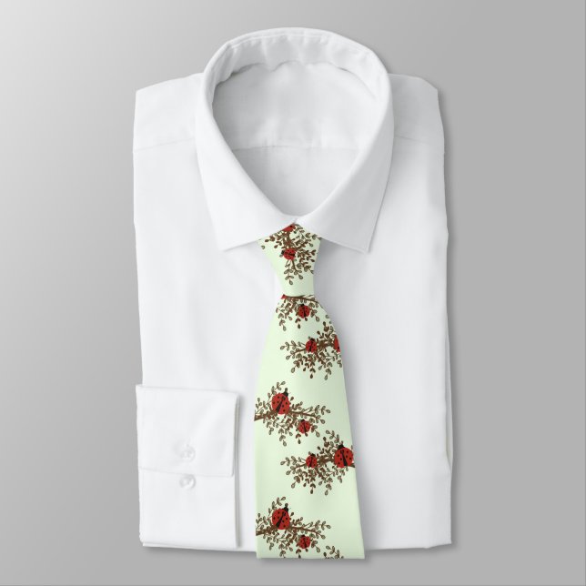 Corbata Mint Funny Ladybug Pareja para hombre (Atado)