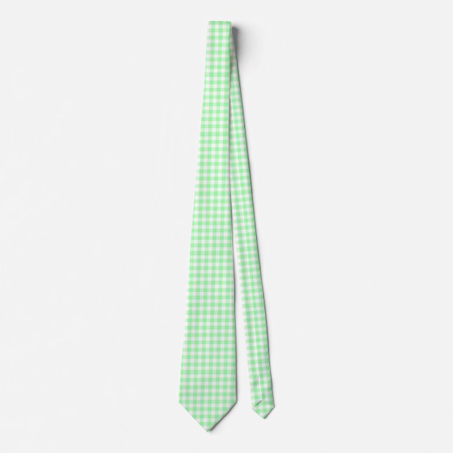 Corbata Mint Gingham (Anverso)