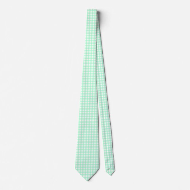 Corbata Mint Green & White Gingham Pattern Necesario (Anverso)