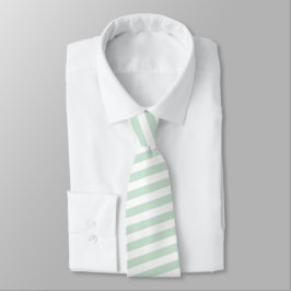 Corbata Mint Sage Stripes Groom Groomsmen Nombre Fun Hecho