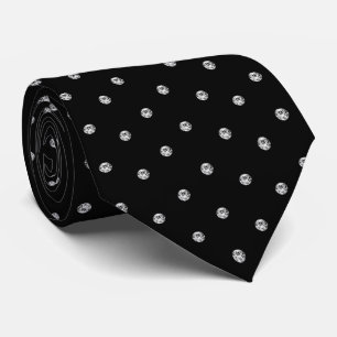 Corbata Mirada de Diamante Brillante Blanco Negro