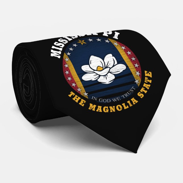 CORBATA MISSISSIPPI MAGNOLIA STATE FLAG (Enrollado)