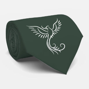 Corbata Mito de aumento de pájaros místicos del Fénix Verd