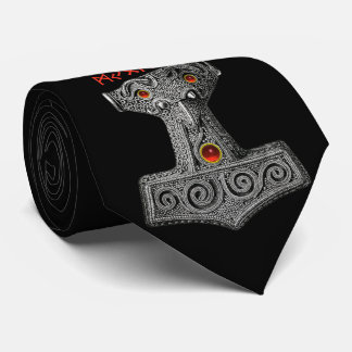 Corbata MJOLNIR Hammer de Thor, Matiología Viking Negro