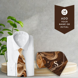 Corbata Mocha Espresso Rippling Signature Necesario Monogr
