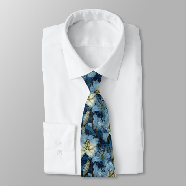 Corbata Moda Adorable para Hombres Lirios (Atado)