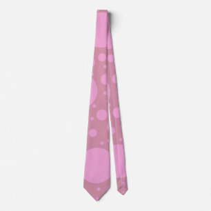 Corbata Moda de Polkadots Rosados