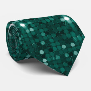 Corbata Moda Esmeralda Verde Purpurina Disco Vibe Neck Tie