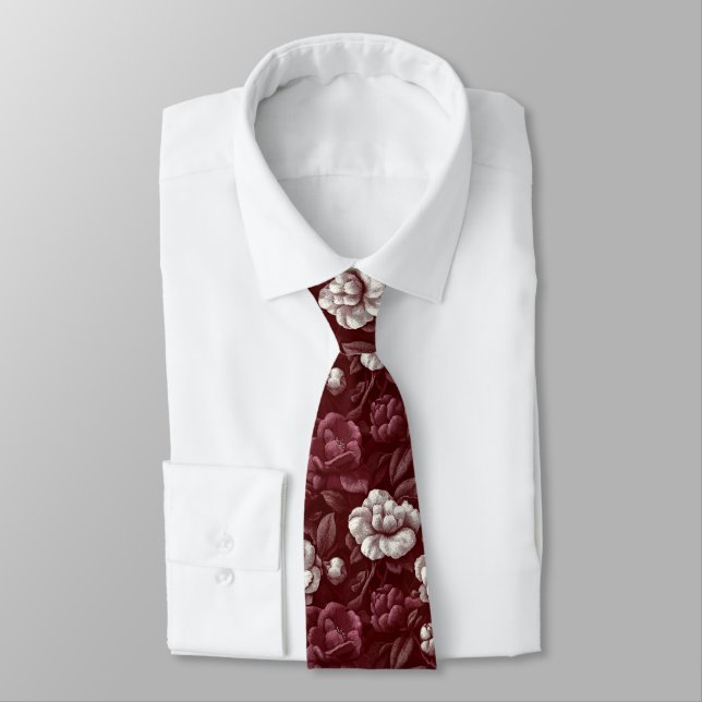 Corbata Moda Masculina Artística Gardenias (Atado)