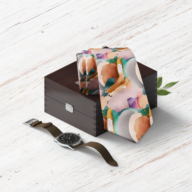 Corbata Moda moderna Resumen Terracotta Verde azulado (Subido por el creador)