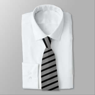 Corbata Moda rayada negra gris