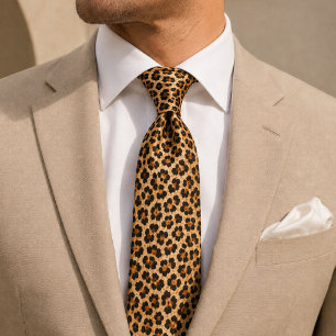 Corbata moda safari salvaje chic femenino estampado leopar