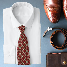 Corbata Moda Tartán Rojo Quemada Patrón moderno elegante