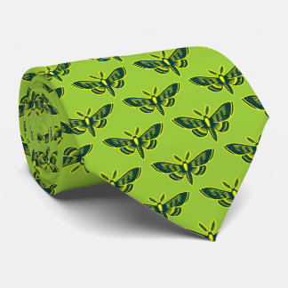 Corbata Moda - Verde oscuro y amarillo en grano marciano