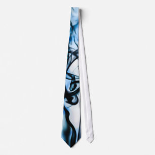 Corbata Modelo abstracto negro y azul del humo
