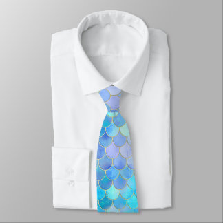 Corbata Modelo Aqua Pearlescent & Gold Mermaid