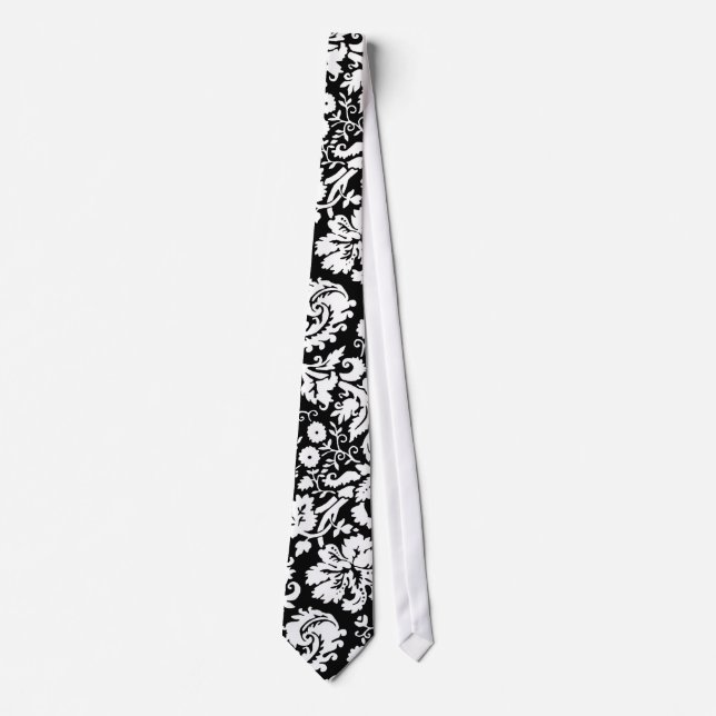 Corbata Modelo blanco y negro del damasco (Anverso)