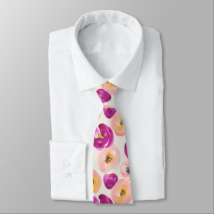 Corbata Modelo botánico de la acuarela