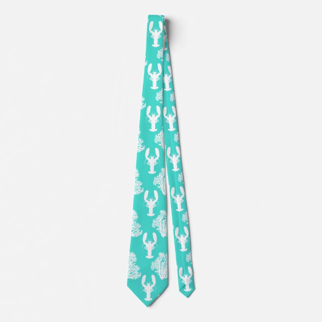 Corbata Modelo costero de la langosta de la turquesa (Anverso)