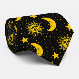 Corbata Modelo de estrellas de la luna de Sun del vintage