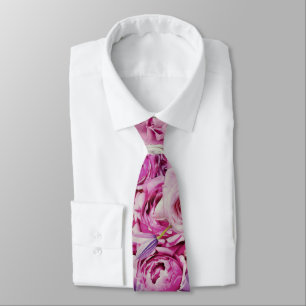 Corbata Modelo de flores Rosa de lavanda blanca rosa