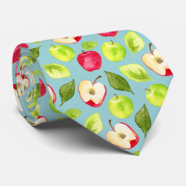 Corbata Modelo de las manzanas de la acuarela