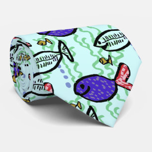 Corbata Modelo de los pescados. Pescados azules del