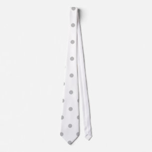 Corbata Modelo de lunar gris claro y blanco