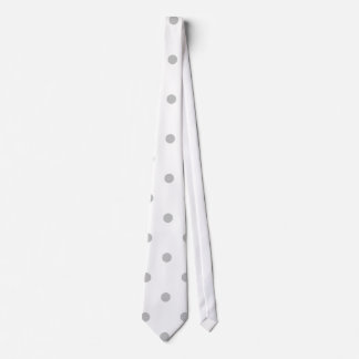 Corbata Modelo de lunar gris claro y blanco
