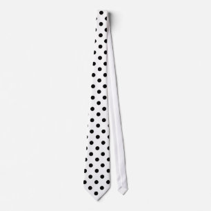 Corbata Modelo de lunares blanco negro lindo