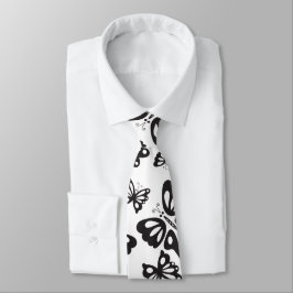 Corbata Modelo de mariposa - blanco y negro