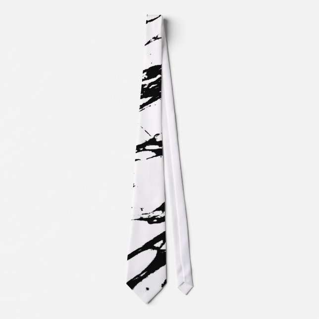 Corbata Modelo de mármol blanco y negro moderno (Anverso)
