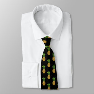 Corbata Modelo de moda de la piña en lazo negro
