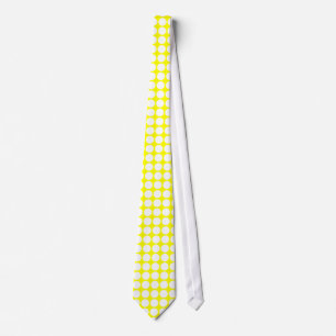 Corbata Modelo de puntos blanco grande en lazo amarillo