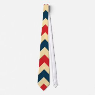 Corbata Modelo de zigzag azul rojo de Chevron del moreno