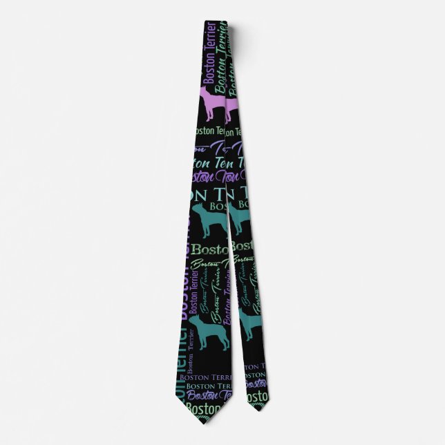 Corbata Modelo del arte de la palabra del perro de Boston (Anverso)