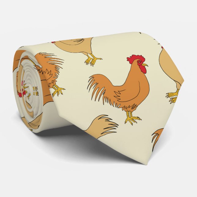Corbata Modelo del diseño del pollo de Brown (Enrollado)