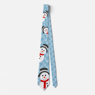 Corbata Modelo del muñeco de nieve y del copo de nieve